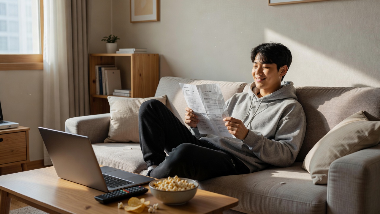 로튼토마토 낮은 영화 추천 목차를 정리한 홈뷰잉 장면